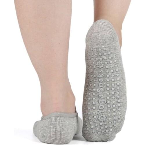 Women Yoga Socks with Button Quick-Dry Anti Slip Silicone Gym Pilates Ballet Fitness Sport Socks Cotton Breathable Elasticity