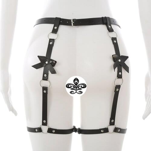 Harness For Women Garter Belt Sexy Lingerie Stockings Belts Body Buttocks Bondage Leather Leg Harness Belts Bdam Suspender