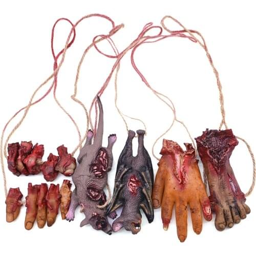 1Pcs Latex Scary Mouse bat human organs Shape Props Halloween Hanging Ornament Decoration for Home Halloween Party Supplies