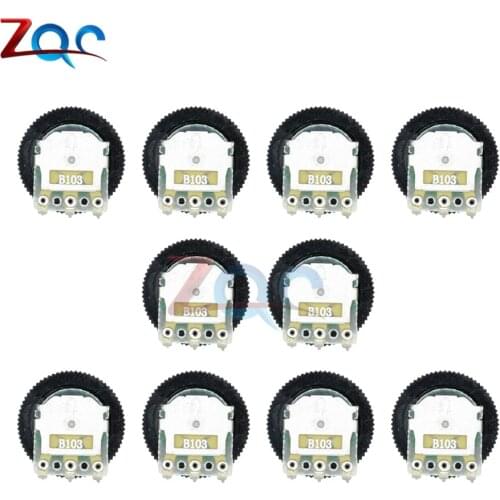 10pcs Dual Potentiometer B103 10K Audio Potentiometer Diameter