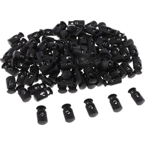 100x Loaded Clothing Drawstring Rope Cord Locks Sliding Toggle Stopper