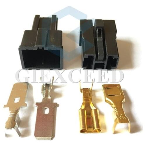 2 Sets 2 Pin Female Male Automotive Map Sensor Connector Battery Speaker Wiring Socket Plug For Toyota