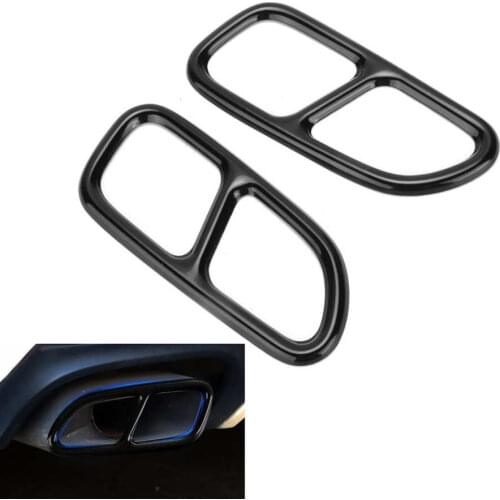 Tail Exhaust Pipe Trim Glossy Black Tail Exhaust Pipe Cover for Car