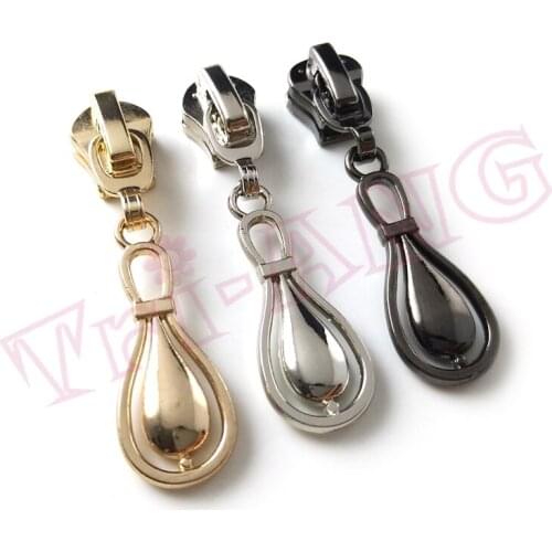 20pcs/lot, Luggage/Bags/Clothes Accessories 5# Metal Zipper Sliders w/ Water Drop Shaped Pulls