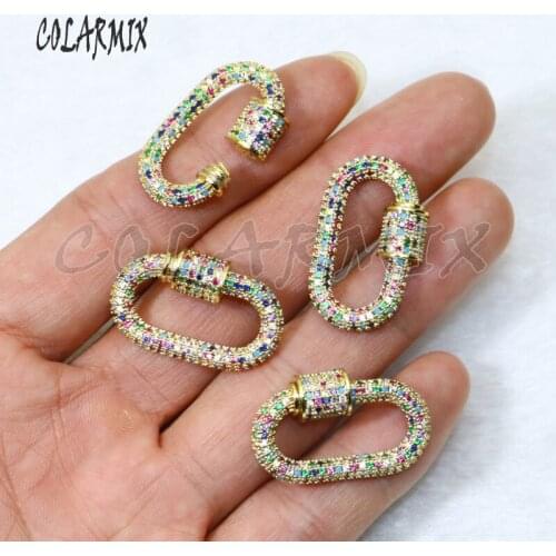 3 Pcs Wholesale Zircon Spiral Clasp pendant jewelry Accessories jewelry making Color retention chain necklace lady