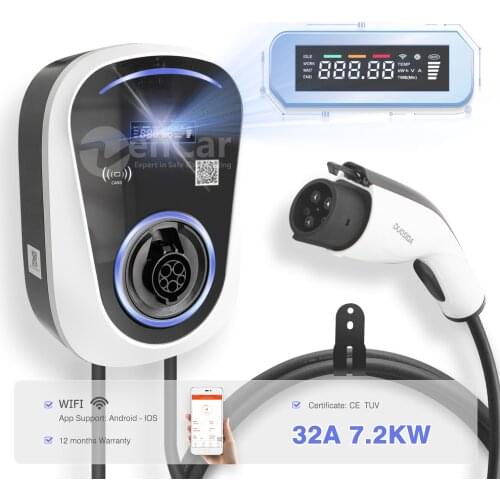 32A 1 Phase 7kw EVSE Level 2 Type 1 Wallbox Car Charger Electric Vehicle Charging Station With WIFI for Tesla EV Cars