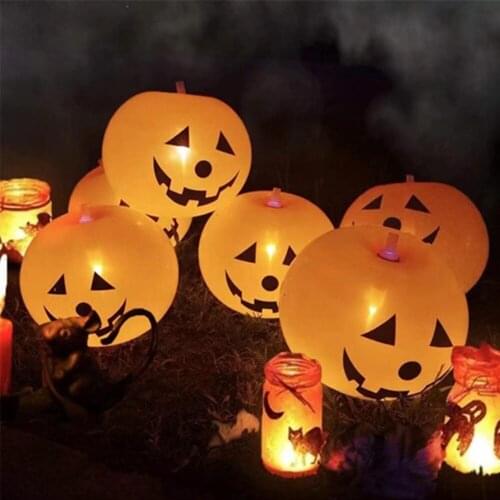 5Pcs Halloween Pumpkin Ghost Balloons Halloween Decorations Latex Balloon With Light Without Light Halloween Party Supplies