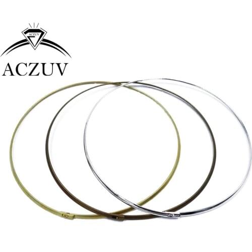 50pcs 3.3mm Wire 13cm Metal Ring Collar Circle Choker Necklace DIY Jewelry Findings Accessories CNW020