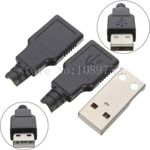 50x Type A Male USB 4 Pin Plug Socket Connector&Plastic Cover