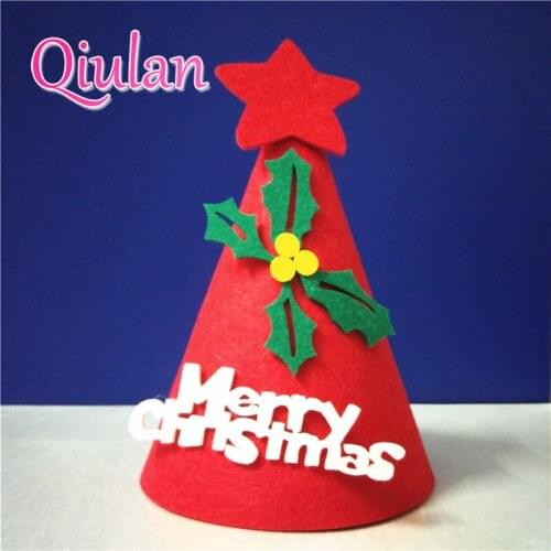 6 Inches Childrens Christmas Hats Non-woven Christmas Family Party Dress Up Decoration Santa Claus Elk Snowman Cartoon Image 8D