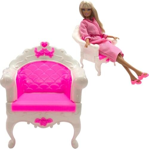 NK One Pcs Doll Accessories Fashion Style Princess Dream House Chair Sofa Armchair Plastic Furniture For Barbie Doll Gift DZ