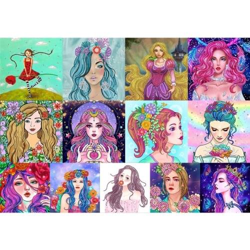 5D Diamond Painting DIY Partially Special Shape Drill Girl Series Diamond Painting Home Decoration Gift Hanging Painting 30x30cm