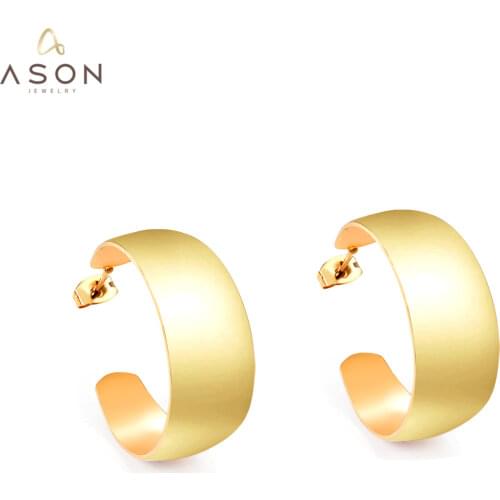 ASONSTEEL 20/30MM Semicircle Earring Stud 316L Stainless Steel Trendy Ear Stud for Women Party Gift Fashion Jewelry