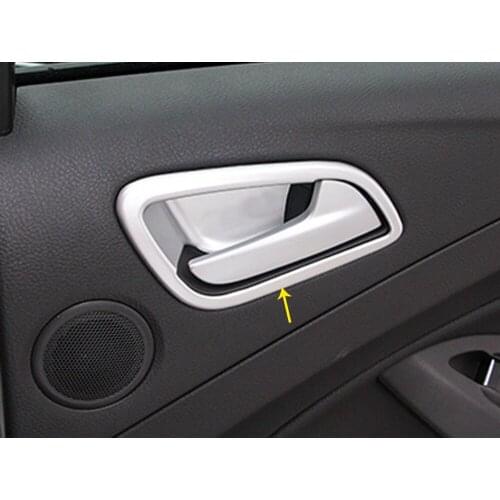 Car Stick Trim ABS Chrome Door Inner Handle Bowl Frame Lamp Armrest Handrail Molding For Ford Kuga Escape 2017 2018 2019 2020