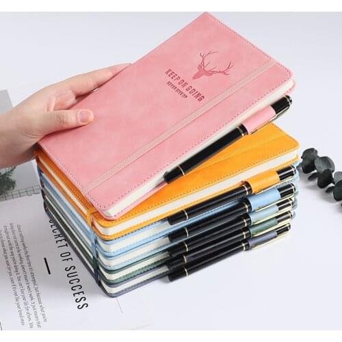 200 Pages A5 Notebook Vintage Paper Sheepskin Cover Business Gift Box Notepad Student Stationery With Elastic Band