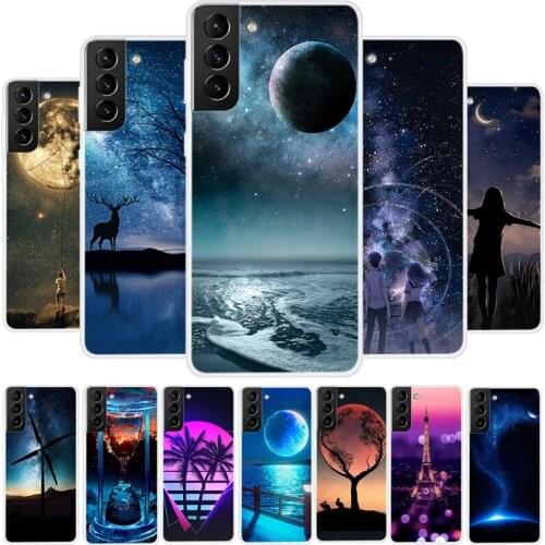 Fundas For Samsung Galaxy S21 S21 Plus Soft TPU Case Shockproof Scenery Back Phone Cover For Samsung Galaxy S21 Ultra Moon Cases