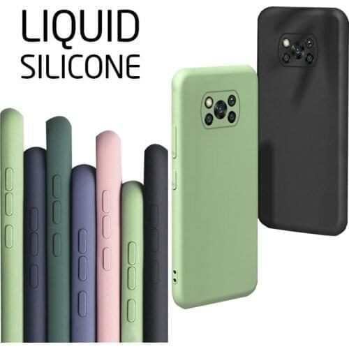 Poco X3 NFC 2020 M3 Pocox3 X 3 pro Case Liquid Silicone Poco F2 Pro Soft Camera Cover For Xiaomi Poco X3 NFC Poco M3 m 3 Case