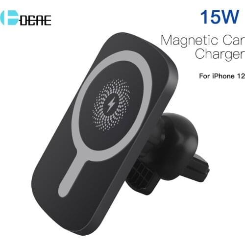 DCAE 15W Wireless Car Magnetic Charger For iPhone 12 Pro Max Mini Qi Fast Charging Air Vent Mount Magnet Adsorbable Phone Holder