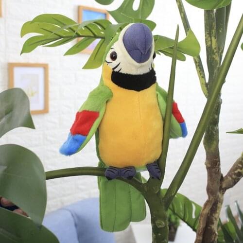 Children Electric Talking Parrot Plush Toy Cute Speaking Record Repeats What You Say Waving Wings Kids Baby Birthday Gifts