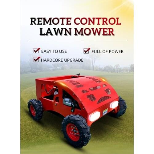 2021 New Four Wheels Drive Gasoline Remote Control Lawn Mower With Adjustable Lifting Height for Agriculture and Home Garden