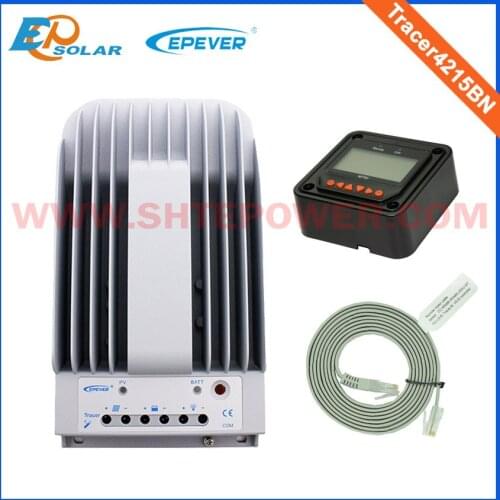 EPSOLAR MPPT Solar Charge Controller 40A 12V 24V Tracer4215BN Programmable MPPT Solar Controller With MT50 LCD Remote Display