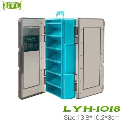 Kingdom Fishing Tackle Boxes 12 Compartments Double Sided High Strength Large Capacity Bait Fishing Accessories Storage Box