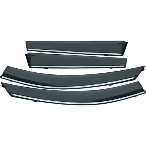 Window Visor For KIA K4 2014 2015 2016 2017 2018 Side CHROME Strips Window Deflectors Rain Guards Car Styling Accessories