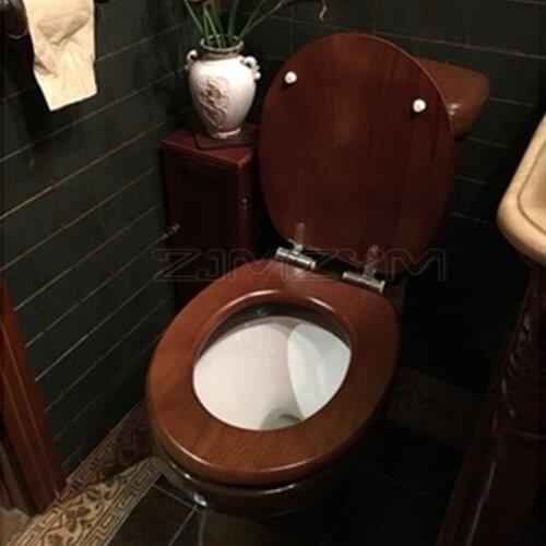 Solid wood toilet cover Stainless steel slow-close quick release hinge OUV type universal thickened seat ring toilet seats cover