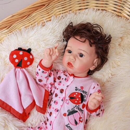 50cm Full Silicone Body Reborn Lifelike Baby Doll with Teeth Hair Newborn Princess Toddler Toy Bonecas Waterproof Birthday Gifts