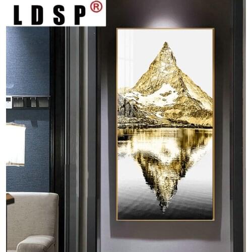 LDSP Golden Mountain Canvas Painting Impressionist Landscape Posters Prints Modern Wall Art Living Room Sofa Entrance Home Decor