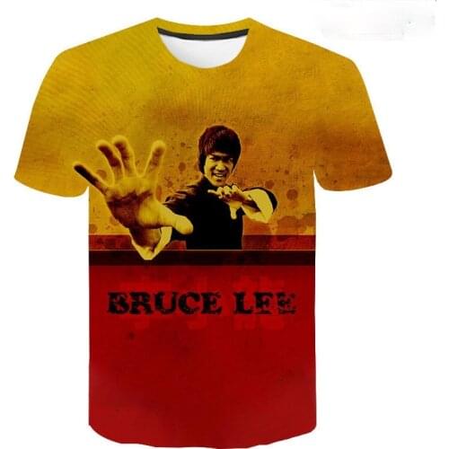 2021 Summer Bruce Lee Kung Fu Short-sleeved Mens T Shirt, Loose Breathable Fashion Casual Hip-hop Street Childrens Tshirt