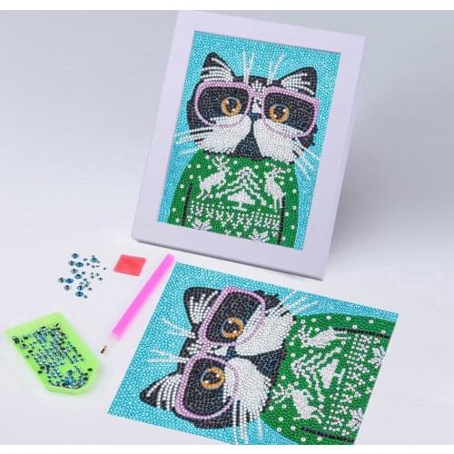 Easy 5D Diamond Painting Kit for Kids Beginners Round Full Drill Rhinestone Diamond Paint without Frames Art and Craft for Kids