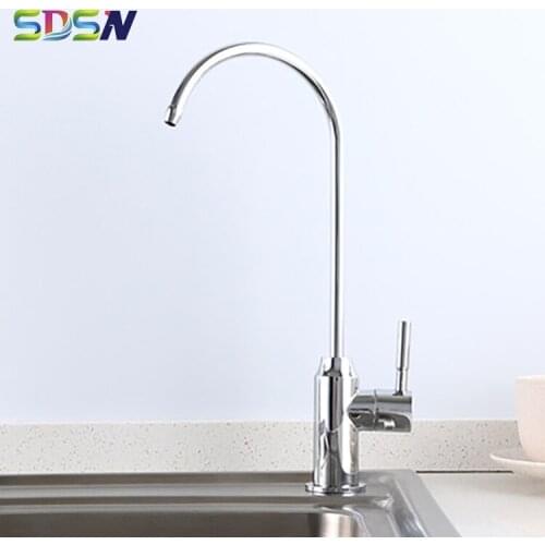One Way Purified Water Kitchen Tap Single Handle Kitchen Sink Faucet Single Cold Filter Kitchen Tap Chrome Brass Sink Faucet Tap