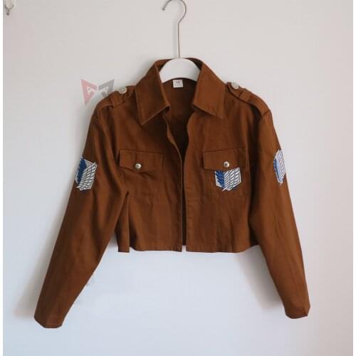 Halloween Attack On Titan Coat Jacket For Eren Levil Mikasa Ackerman High Quality Cotton Fabric Embroidery Badge Cosplay Costume