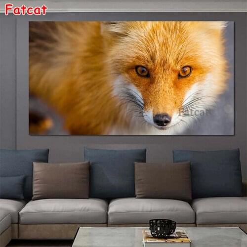 Full square/round diamond painting Modern animal cute fox diamond embroidery 5D rhinestone mosaic diamond inlaid pattern PP2077