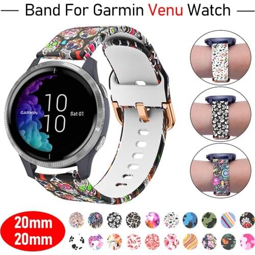 20mm 22mm Soft Silicone Strap for Garmin Venu Watch Watchband for Garmin Smart Watch Sports Wrist Band Bracelet Accessories Belt