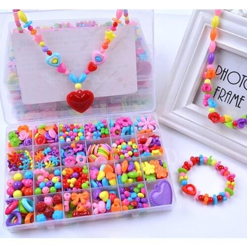 DIY Handmade Beaded Toy with Accessory Set Children Creative 24 Grid Girl Jewelry Making Toys Educational Toys Children Gift