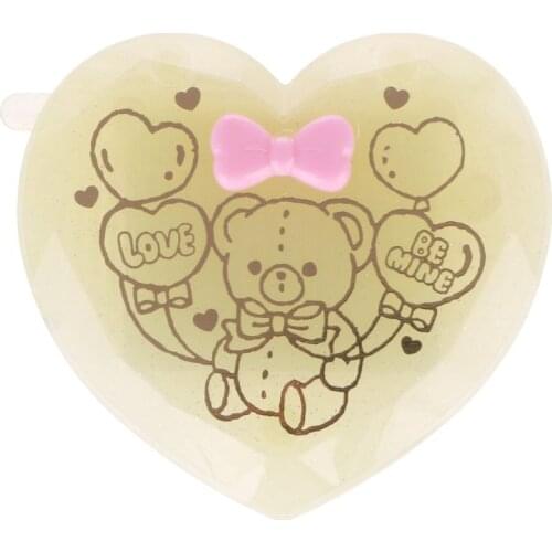 Folding Hair Brush With Mirror Compact Pocket Size Travel Comb Heart Shaped Gift RXJC