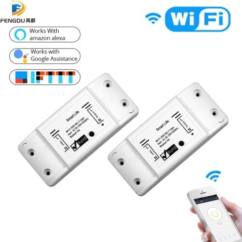Smart Life APP DIY WiFi Smart Light Breaker Switch Timer Wireless Remote Control Work with Google Assistant Alexa