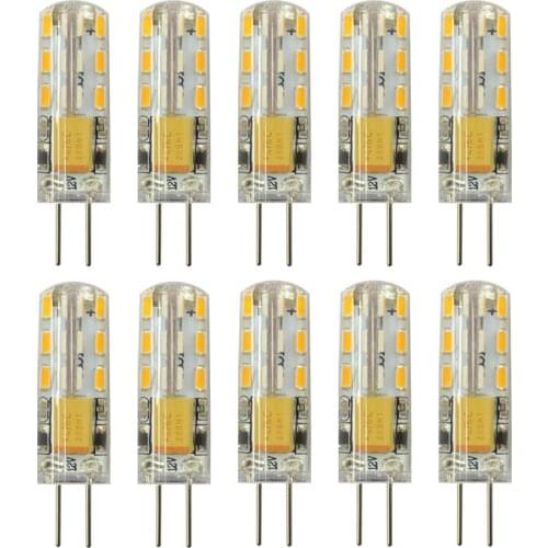 10pcs G4 Led Bulb 2W 24led 12V/AC220V 3014SMD Silicone G4 Lamp Warm white/White 360 Beam Angle Replace Chandelier Light Halogen