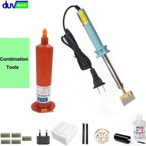 UV glue Optical Clear Adhesive dispergator + solder iron Hot Blade Decal Remover glue LCD touch screen repair