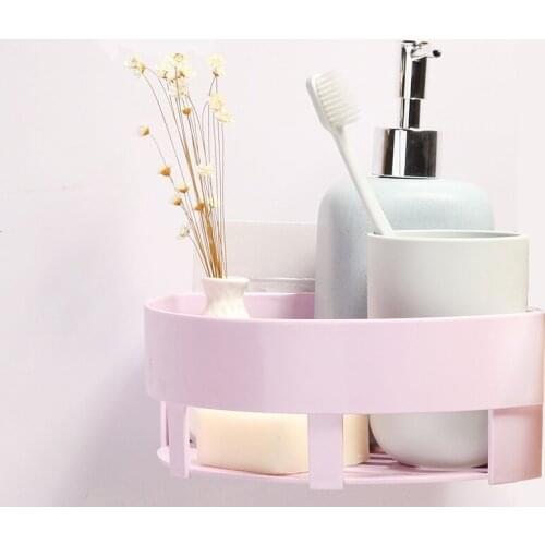 VEHHE Traceless Multifunction Fixtures Bathroom Corner Shelf no Drill Paste to Wall Holder Shower Basket Bathroom Accessory Rack