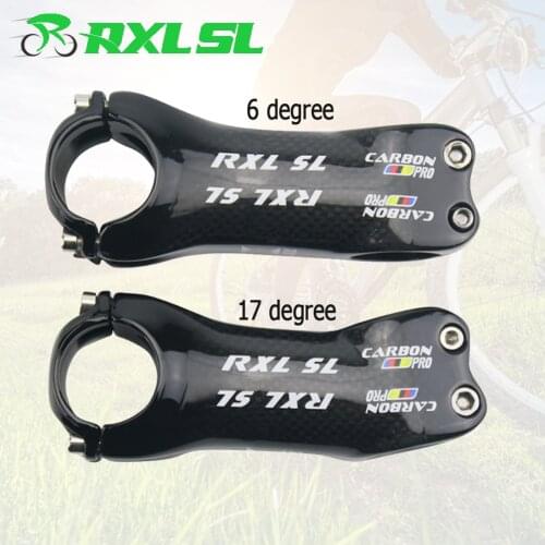RXL SL Bicycle Carbon Stem 17/6 Degree Stems Mtb 3K Gloss 31.8 Road Bike Stem 80/90/100/110/120/130mm Carbon Stems