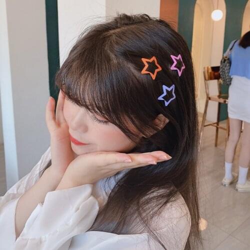 Beautiful Kids Pentagram Hair Clips Glitter BB Clips Butterfly Colors 10 Pcs Children Asymptotic Color Candy Color Star Girls