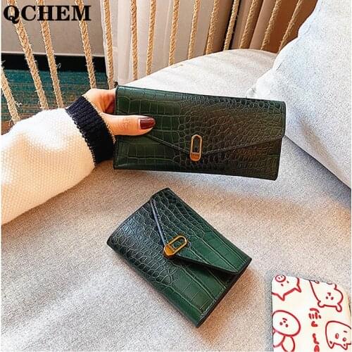 Womans Wallet Long LOVE Crocodile Line Leather Coin Purses HASP Skin Buckle Clutch Female Money Bag Hand Credit Card Holder 844