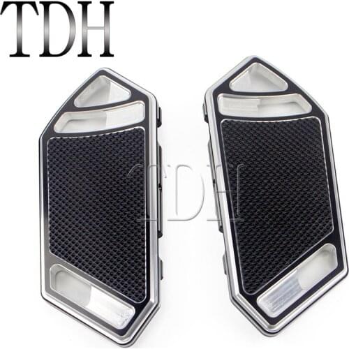 1 Pair Black Motorcycles Billet Aluminum Passenger Foot Pegs Pedal Floorboard for Harley Softail Touring 1984-2015