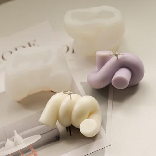 1Pcs 3D Knot Candles Mould Soy Wax Candle Mold Aromatherapy Plaster Candle Silicone Mold Hand-made Wax Soap Candles Mold