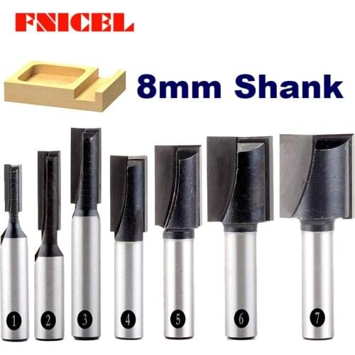 1Pc 8mm Shank Straight Router Bit Set Top Quality Plane Clearing Knife Cutting for Turning Lathe Machine Woodworking Tool