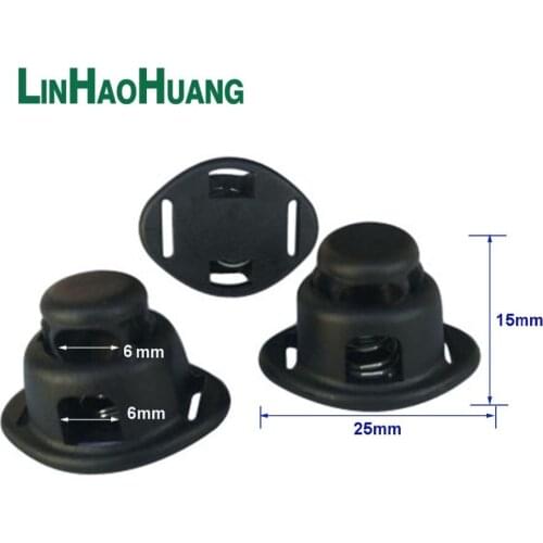 100pcs/lot big black plastic cord lock toggles plastic 2-hole stoppers for 6mm bungee shock cord free shipping