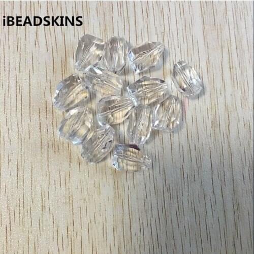 20x14mm 215pcs or so/lot Acrylic clear Stone shape Faceted beads (As shown) for jewelry necklace making